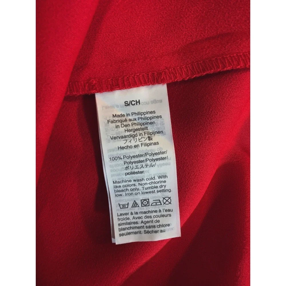 J. Crew Red Ruffle Neck‎ Puffed Sleeve Blouse Women's Size S